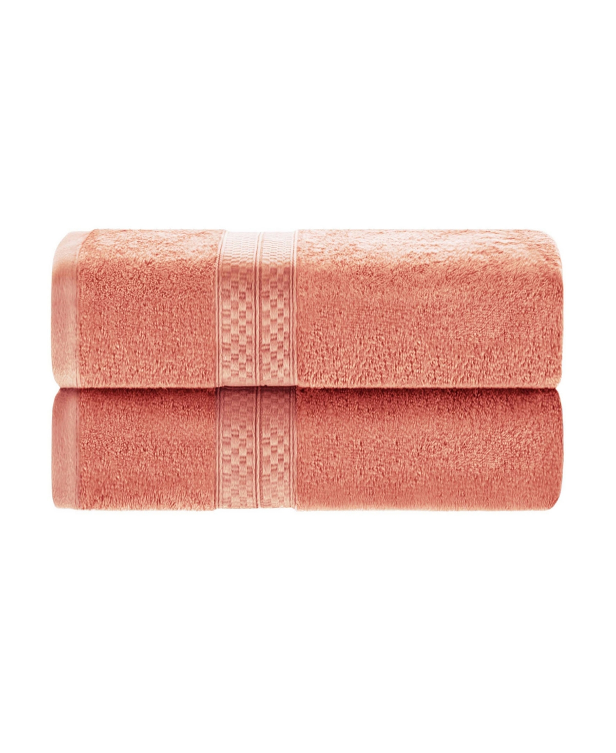 Superior Rayon From Bamboo Blend Ultra Soft Quick Drying Solid 2 Piece Bath Towel Set, 54" L X 30" W In Salmon