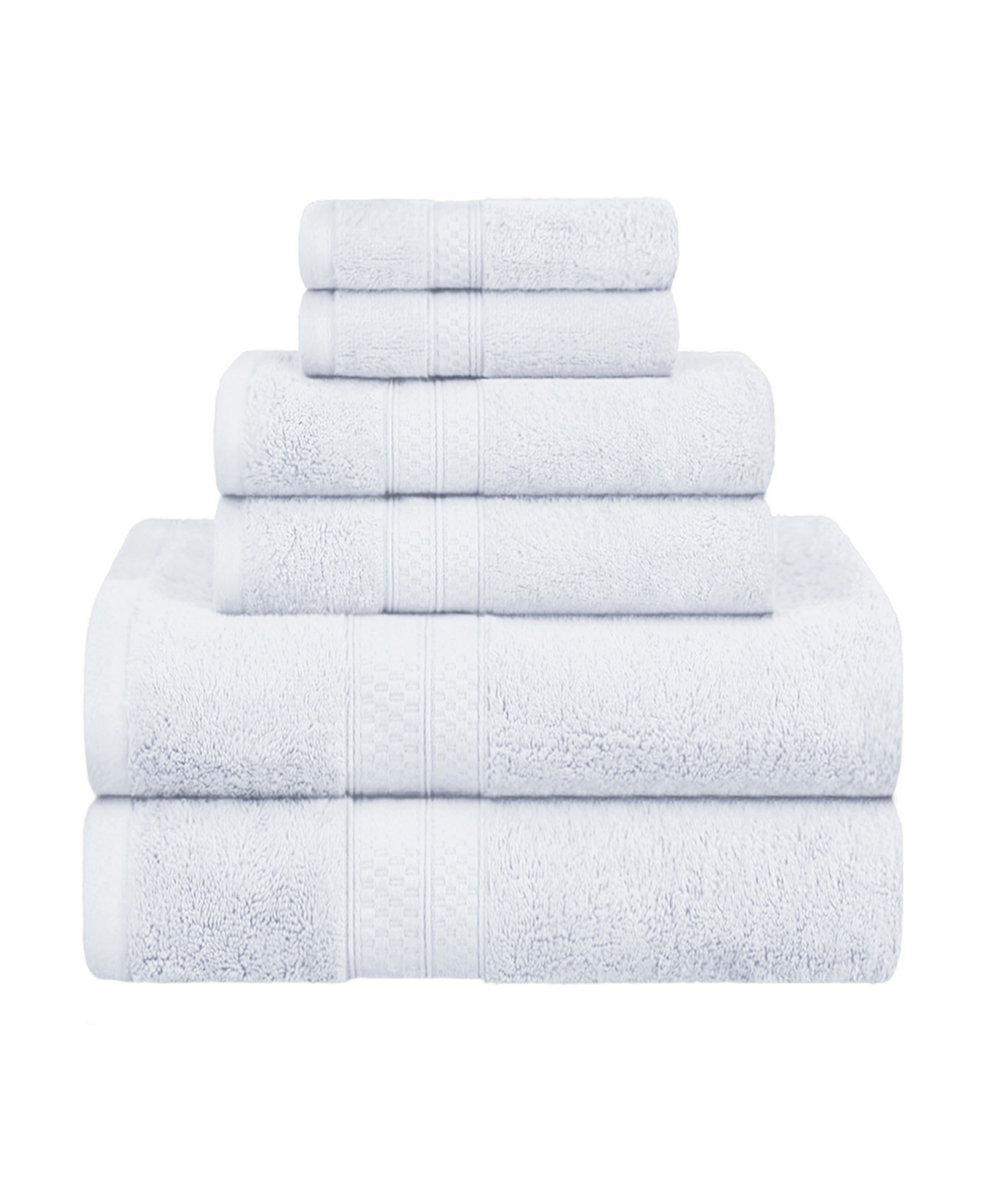 Superior Rayon From Bamboo Blend Ultra Soft Quick Drying Solid 6 Piece Assorted Towel Set Bedding In White