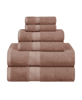 Rayon from Bamboo Blend Ultra Soft Quick Drying Solid 6 Piece Assorted Towel Set