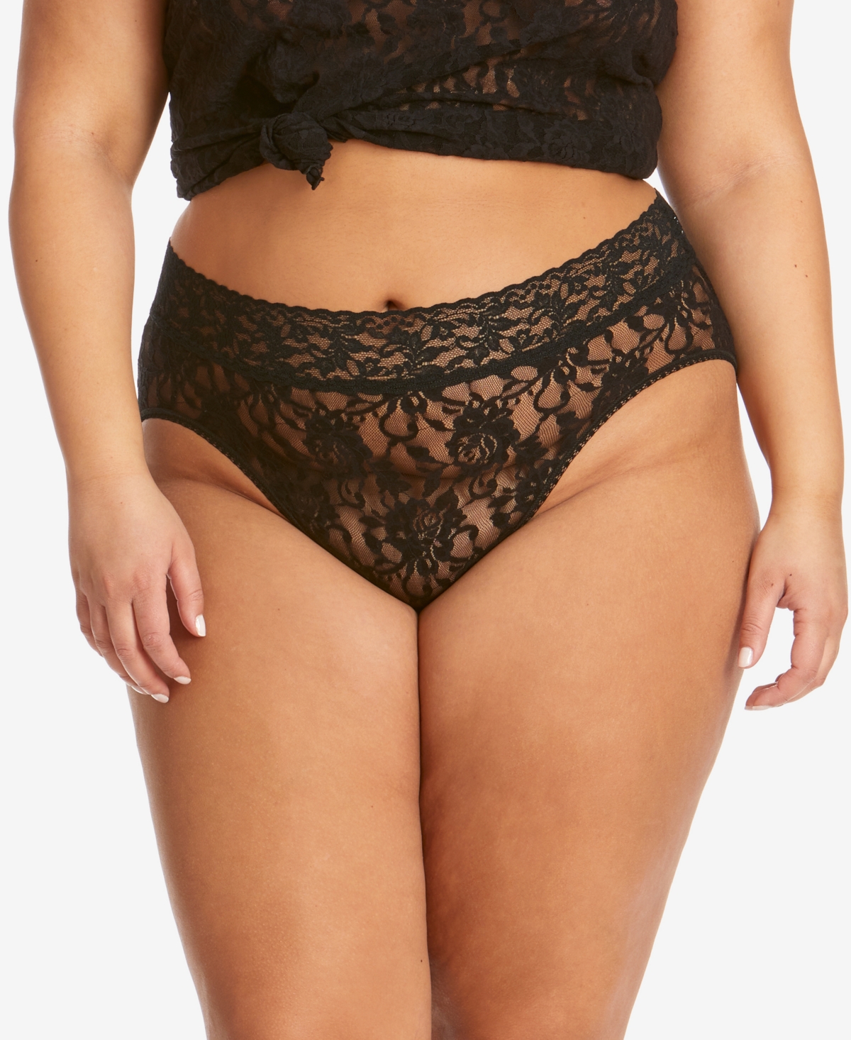 Hanky Panky Women's Plus Size Signature Lace French Brief In Black