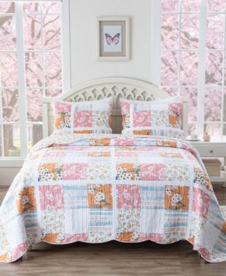 Greenland Home Fashions Everly Blue Shabby Chic Quilt Set Collection