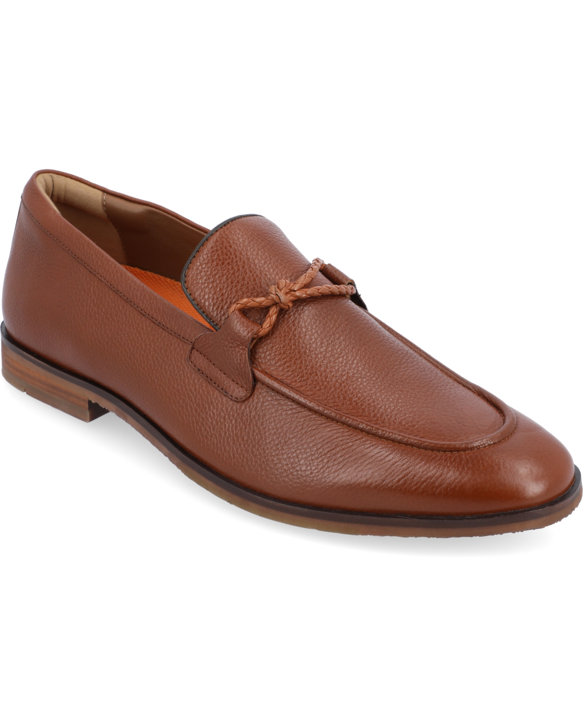 Shop Thomas & Vine Men's Finegan Apron Toe Loafer Dress Shoes In Cognac