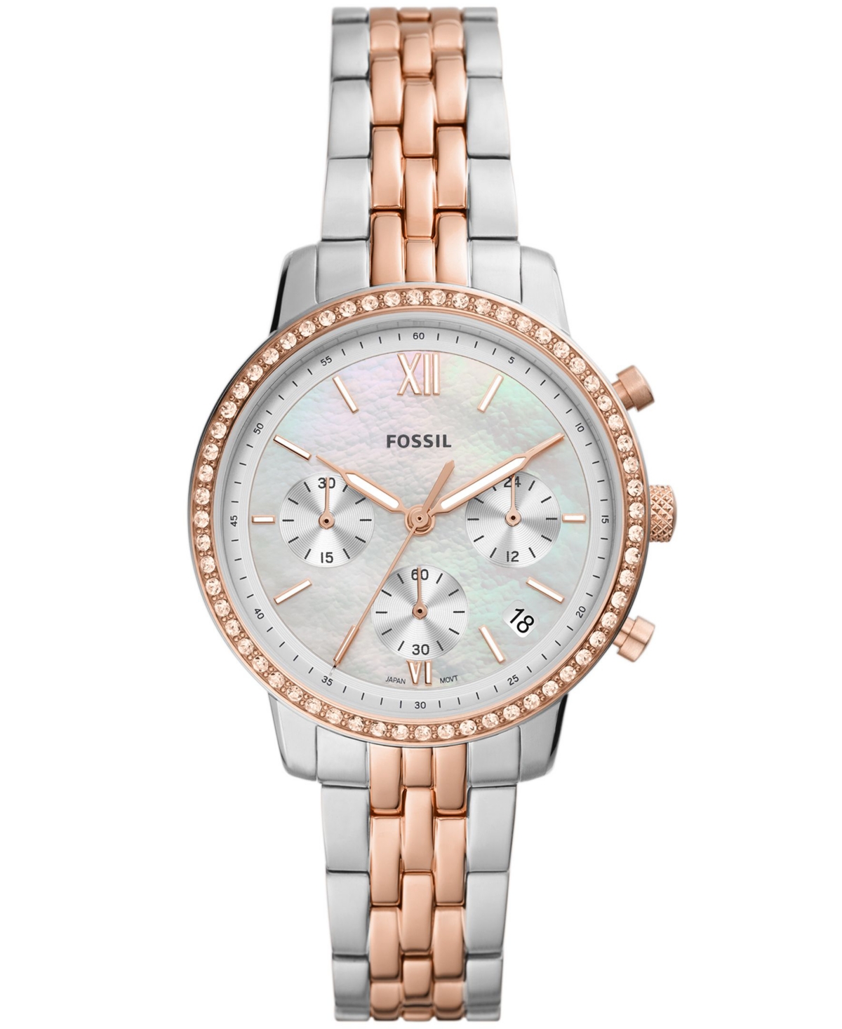 Fossil Women's Neutra Chronograph Two-tone Stainless Steel Watch, 36mm In Two Tone