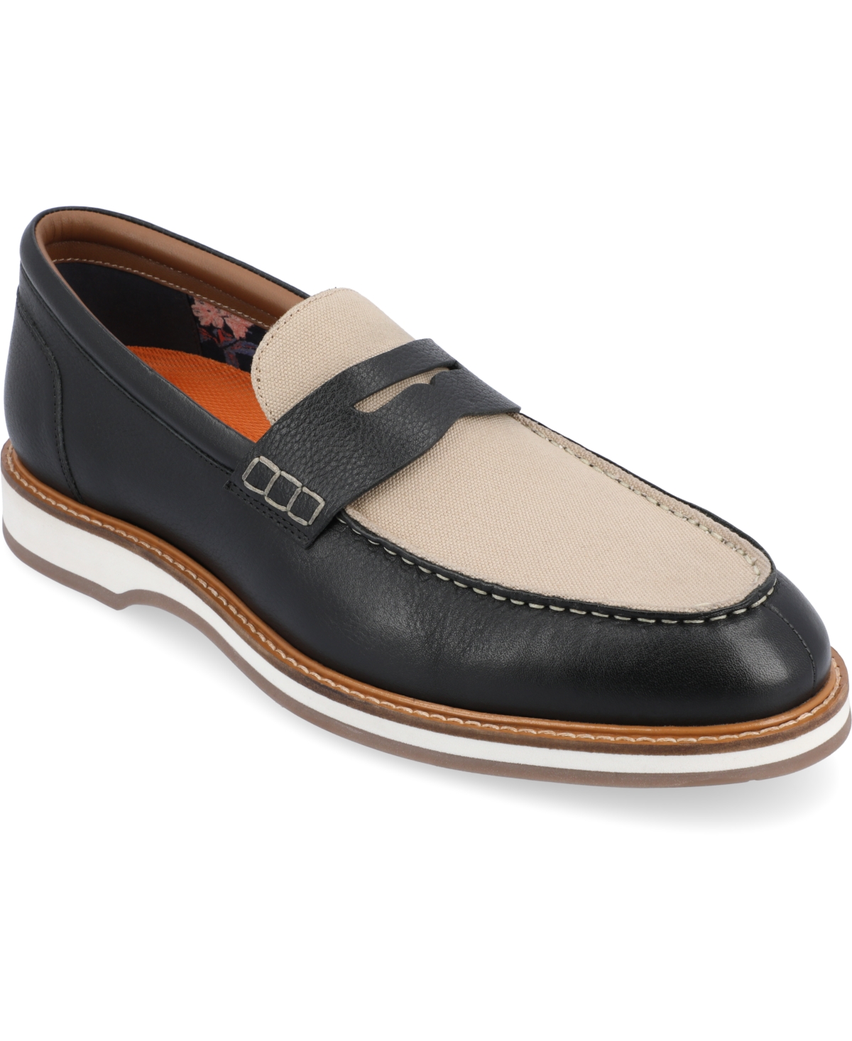 Thomas & Vine Kaufman Moc Toe Penny Loafer In Black