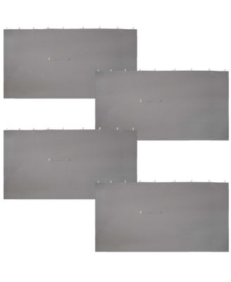 10-Foot x 13-Foot Gazebo 4-Piece Polyester Sidewall Set - Outdoor 125 Inches Wide x 77 Inches Tall Polyester Fabric Gazebo Curtains Only - Replacement Sidewalls - Gray