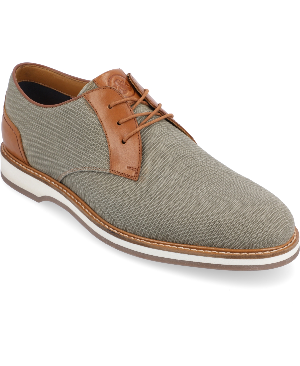 Shop Thomas & Vine Men's Taggert Plain Toe Derby Casual Shoes In Khaki