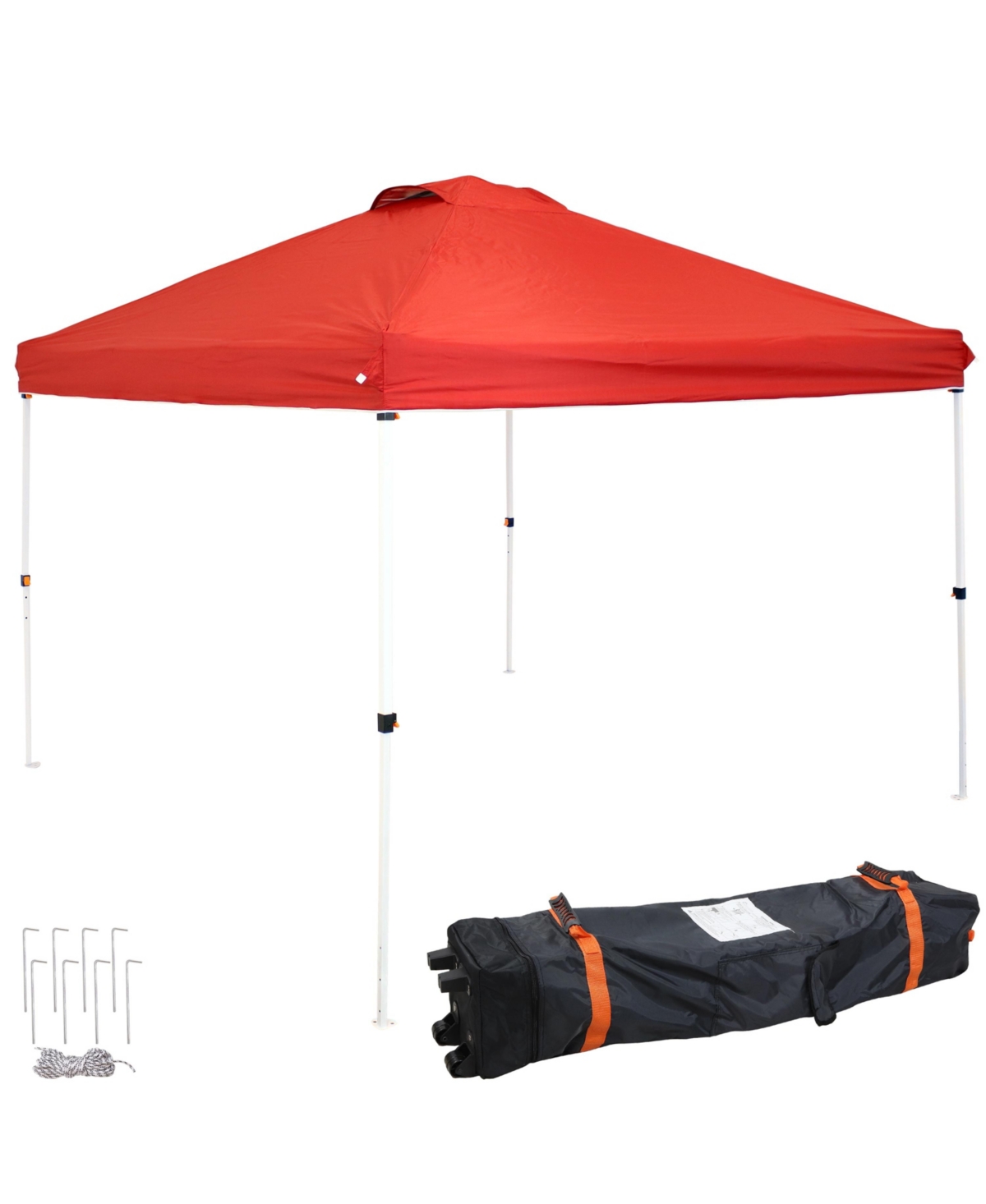 Premium Pop-Up Canopy with Rolling Bag - 12 ft x 12 ft - Red - Red
