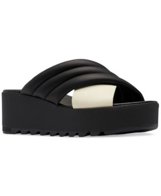 Sorel - Women's Cameron Crisscross Puffer Platform Wedge Sandals