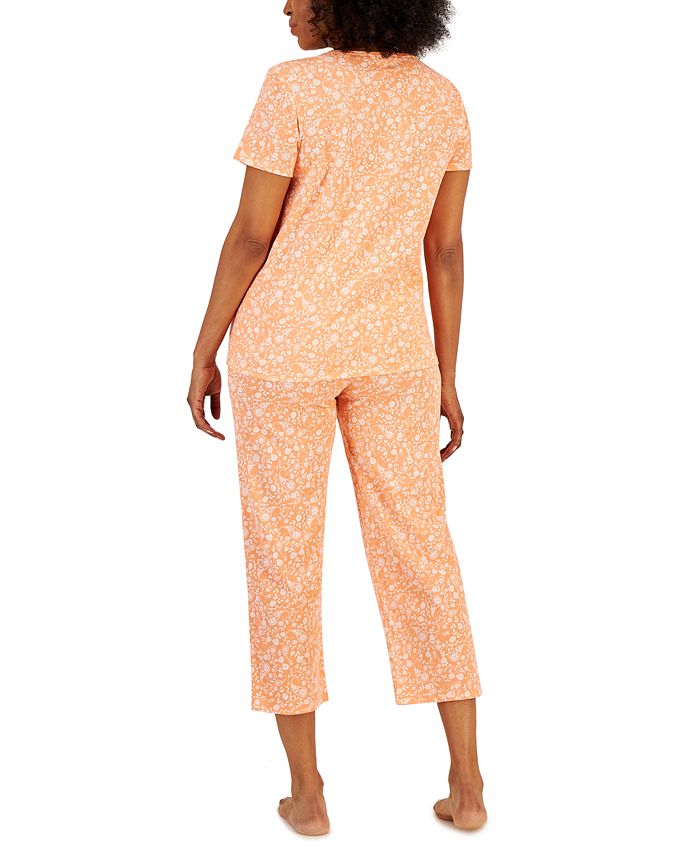 Charter Club Women's Cotton Lace-Trim Essentials Capri Pajama Set ...