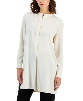 Photo 1 of Anne Klein Women's Split-Neck Long-Sleeve Nehru Tunic