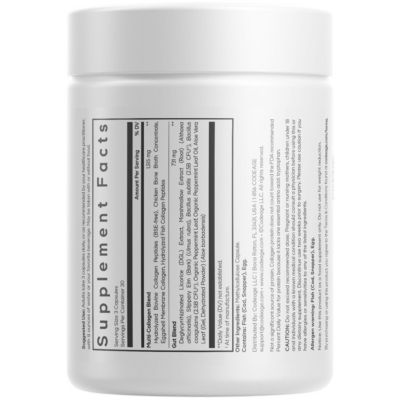 Multi Collagen + Gut Blend Supplement - Digestive Probiotics, DGL Licorice, Aloe Vera, Organic Peppermint Leaf, Slippery Elm, 90 Capsules