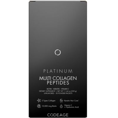 Multi Collagen and Biotin 10,000 mcg + Vitamin C, B6 & D3, Keratin, Hyaluronic Acid, Amino Acids, 5 Types Collagen – 30 Powder Packets