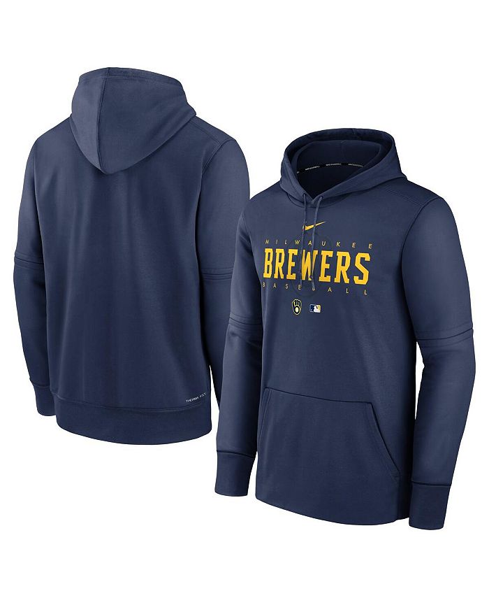 Nike Men's Navy, Gold Milwaukee Brewers Authentic Collection Pregame  Performance Raglan Pullover Sweatshirt - Macy's