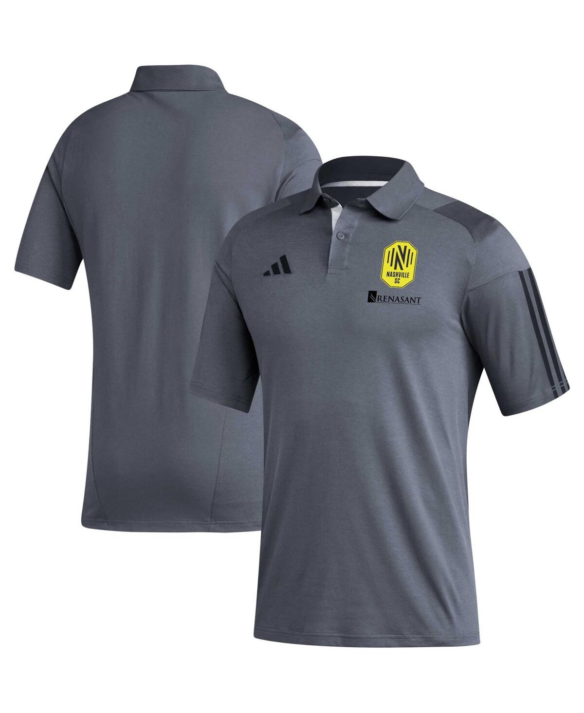 Shop Adidas Originals Men's Adidas Gray Nashville Sc 2023 On-field Training Polo Shirt