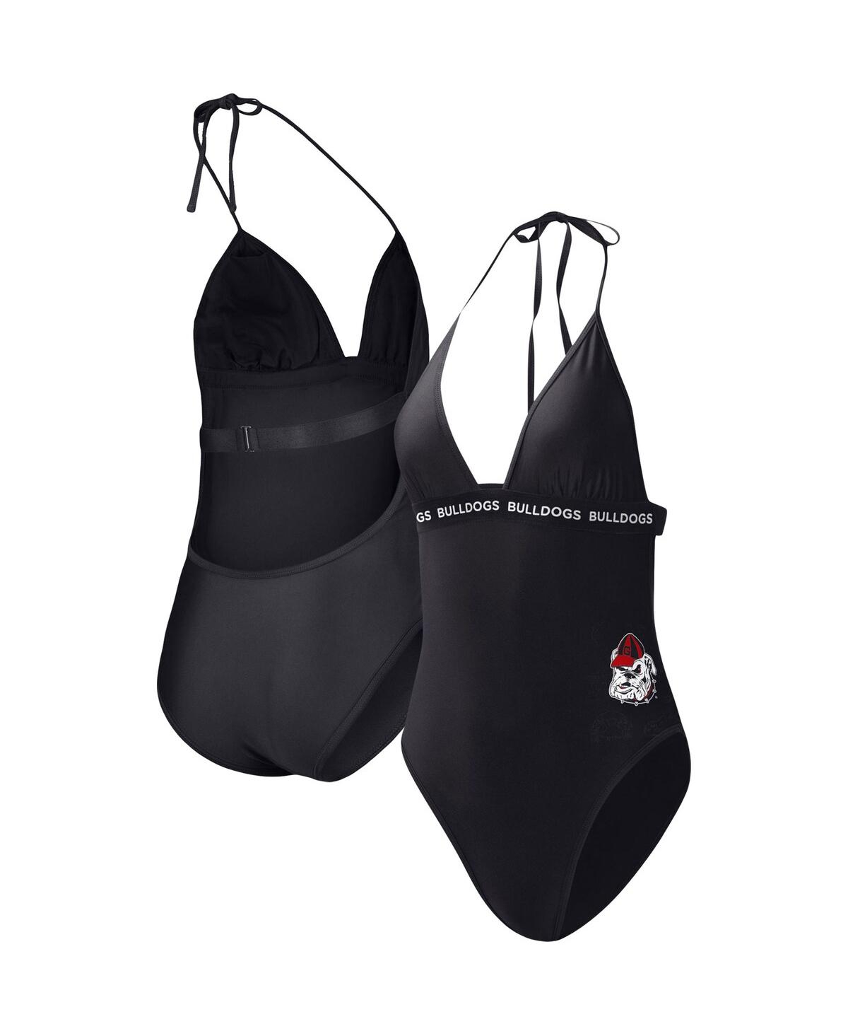 G-iii 4her By Carl Banks Black Georgia Bulldogs Full Count One-piece Swimsuit In Black