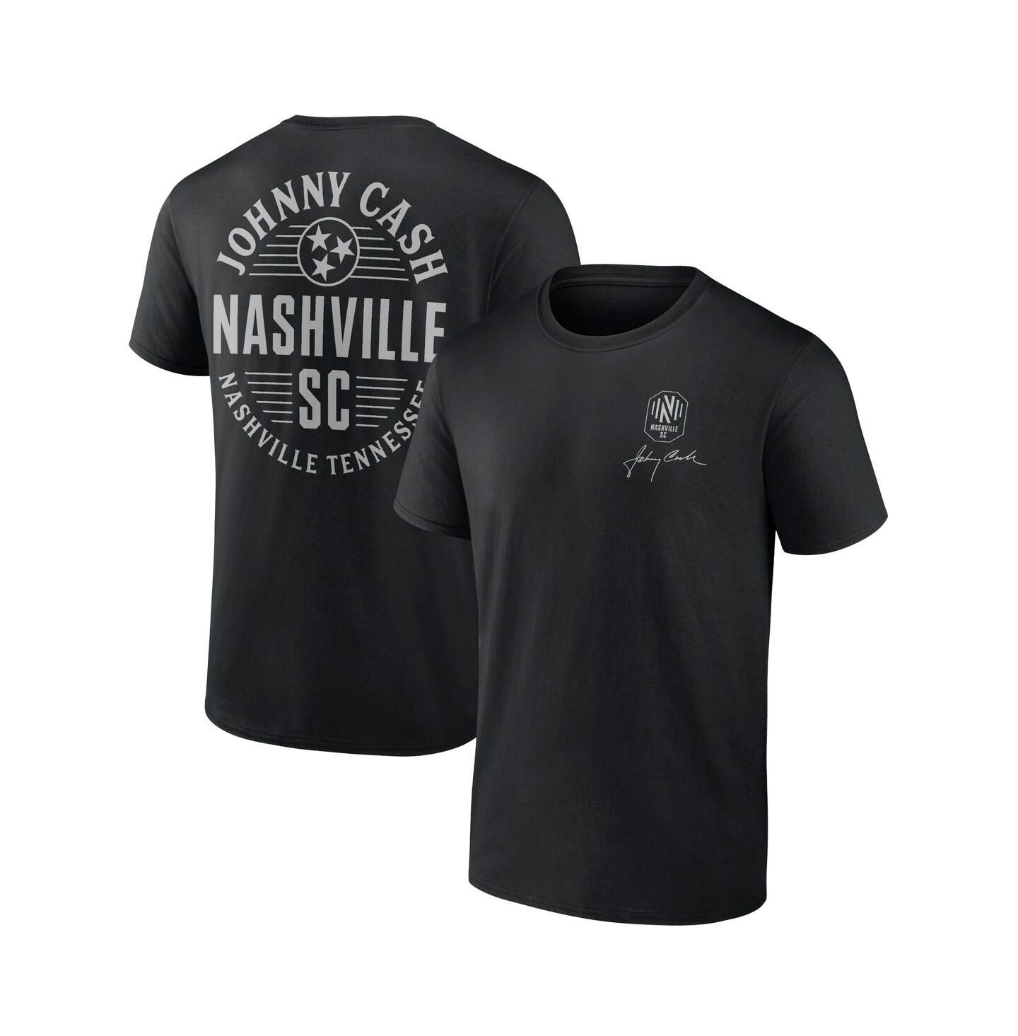 Мужская футболка Fanatics Black Nashville SC Johnny Cash Oval — фото 2
