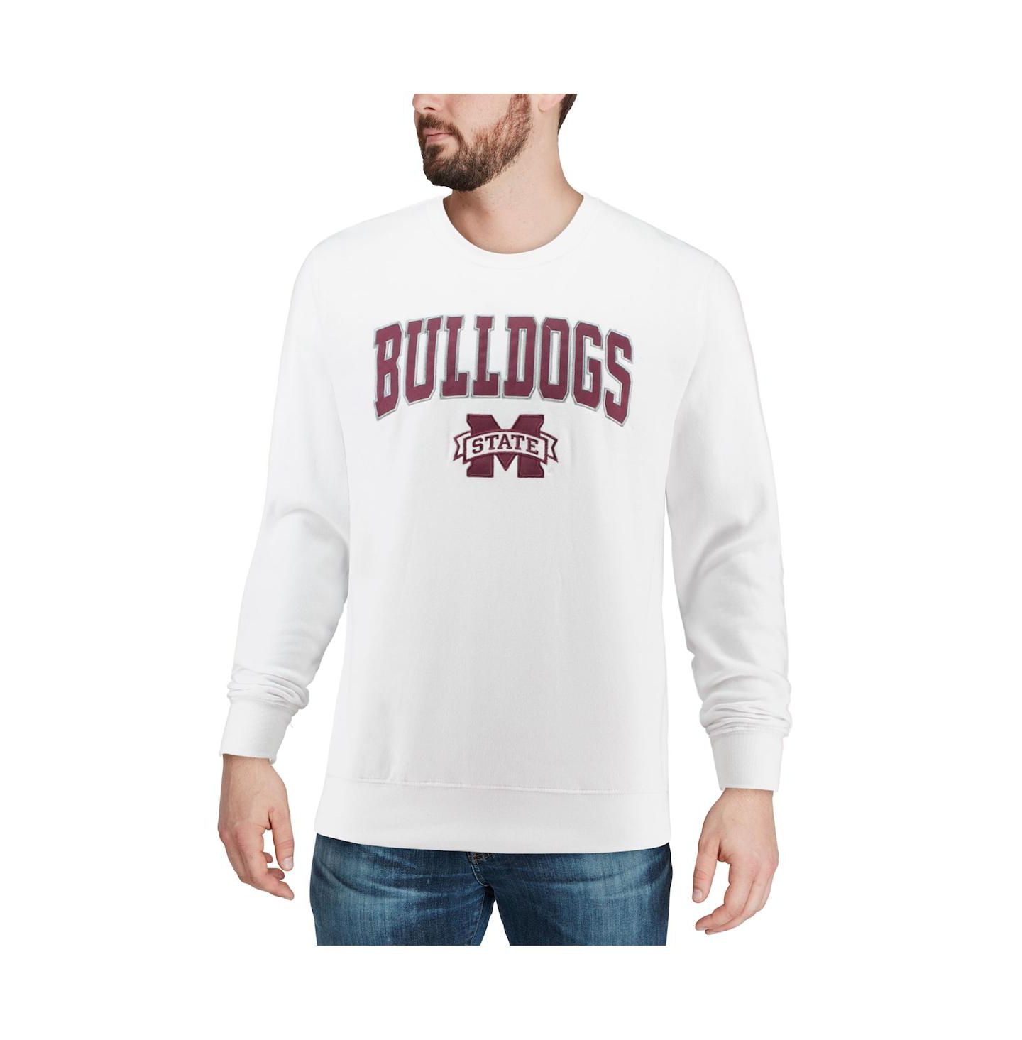 Мужская толстовка Colosseum Mississippi State Bulldogs Arch and Logo Crew Neck, цвет: Чёрный — фото 5