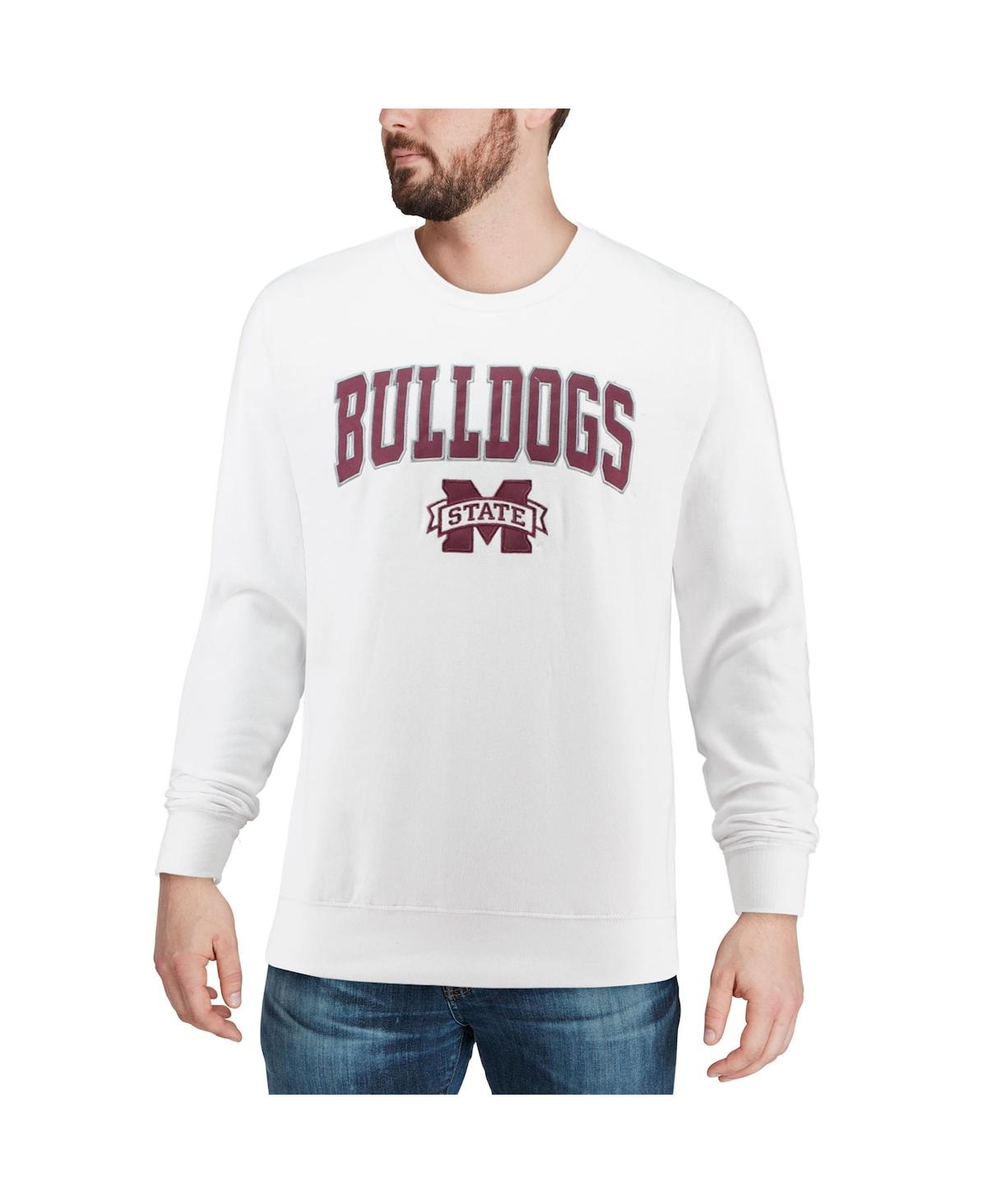 Shop Colosseum Men's  White Mississippi State Bulldogs Arch And Logo Crew Neck Sweatshirt