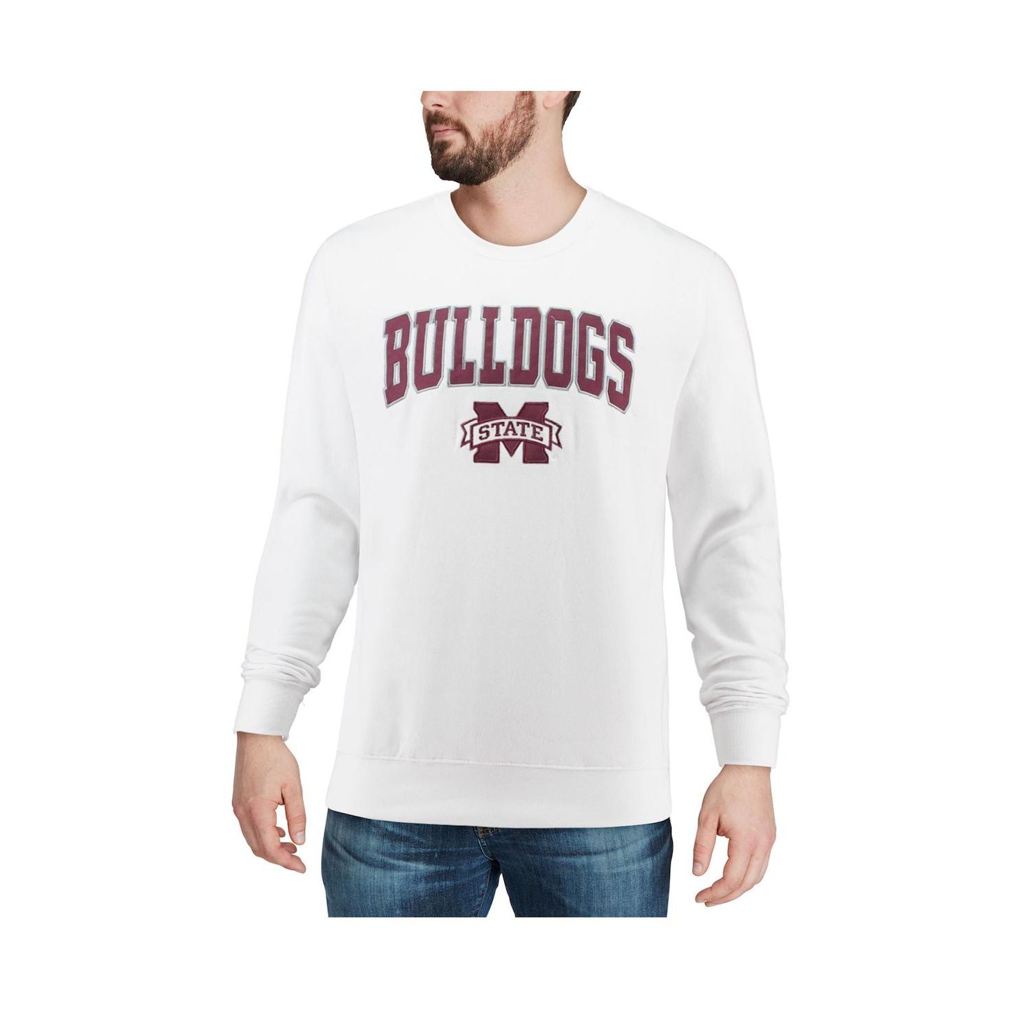 Men's Mississippi State Bulldogs Arch and Logo Crew Neck Sweatshirt