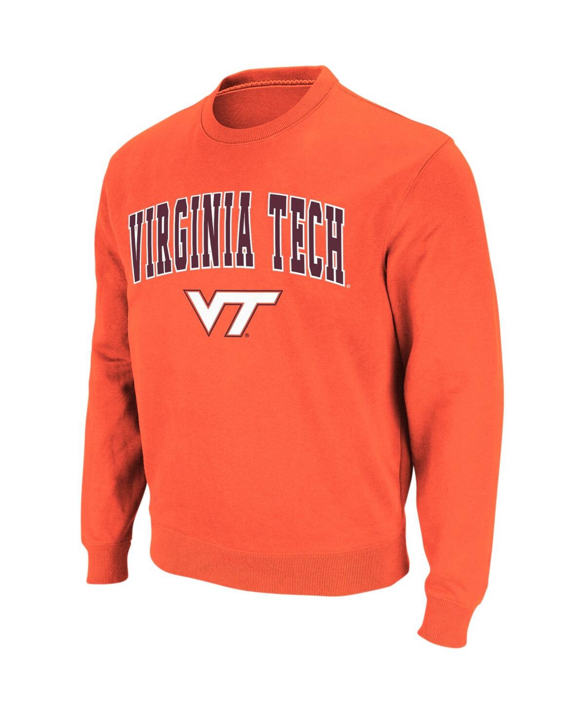 Colosseum Men's Virginia Tech Hokies Arch And Logo Crew Neck Sweatshirt In Maroon