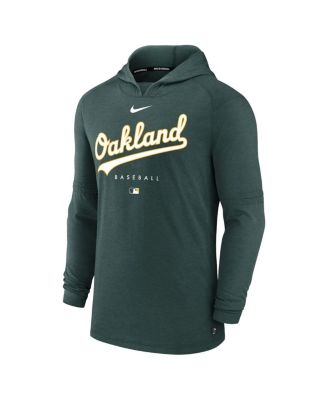 Men's Heather Green Oakland Athletics Authentic Collection Early Work Tri-Blend Performance Pullover Hoodie