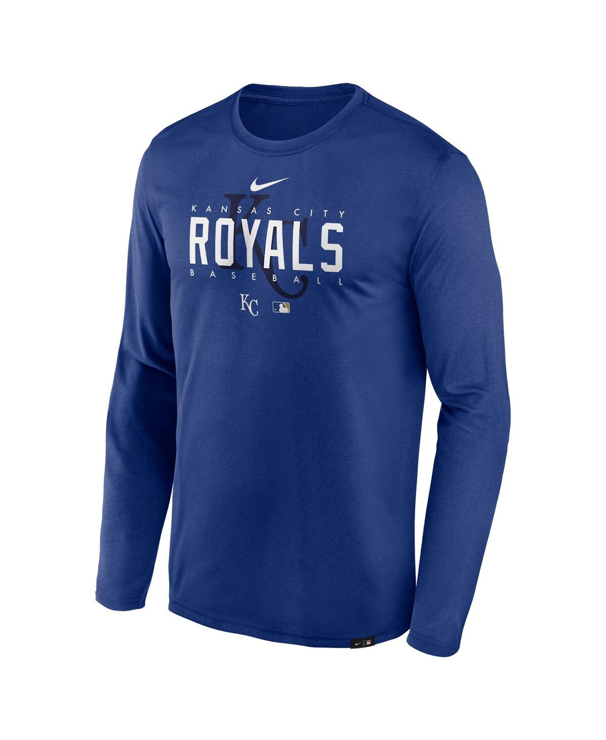 Shop Nike Men's  Royal Kansas City Royals Authentic Collection Team Logo Legend Performance Long Sleeve T-