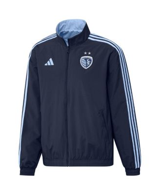 Men's Navy, Light Blue Sporting Kansas City 2023 On-Field Anthem Full-Zip Reversible Team Jacket