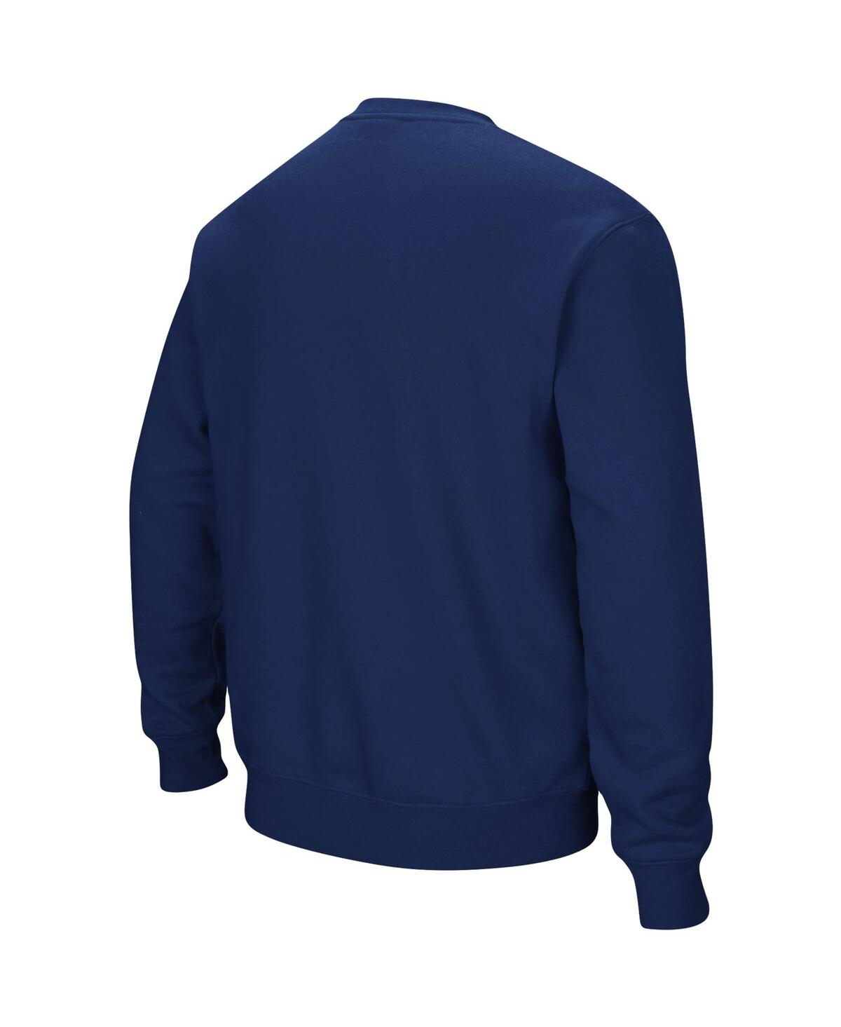 Colosseum Men's  Navy Fresno State Bulldogs Arch And Logo Tackle Twill Pullover Sweatshirt In Navy