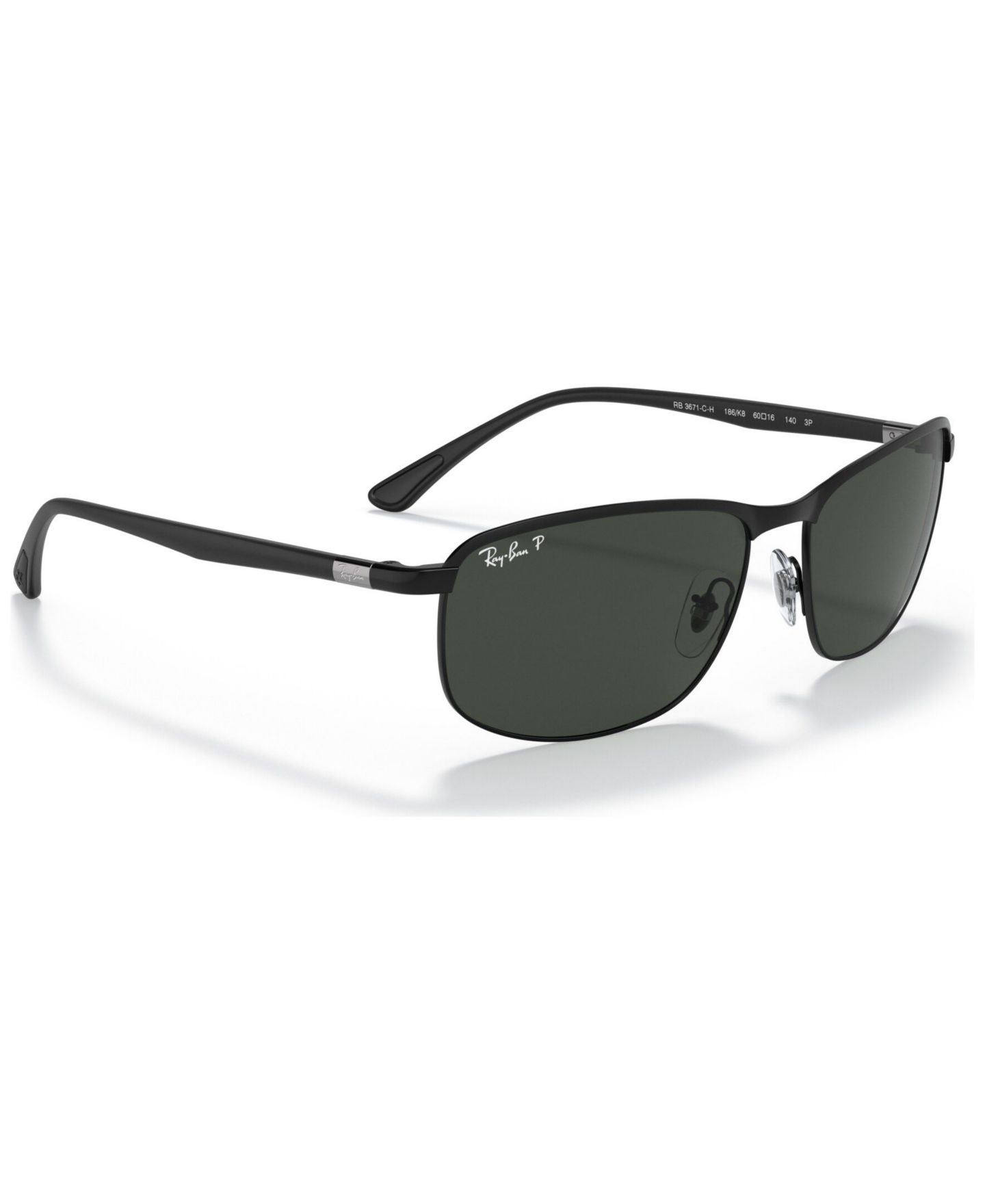 Солнцезащитные очки Ray-Ban Unisex Polarized Sunglasses, RB3671CH 60, цвет: Чёрный / Тёмный серый — фото 4