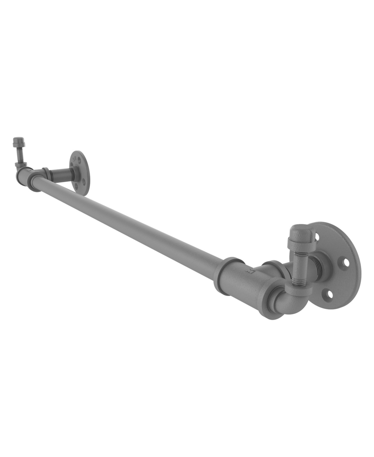Allied Brass Pipeline Collection 30 Inch Towel Bar With Integrated Hooks In Matte Gray