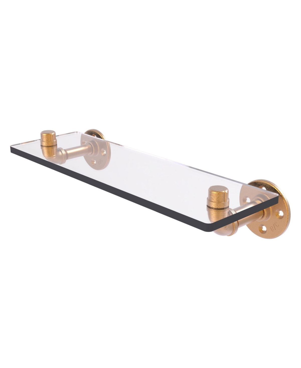 Allied Brass Pipeline Collection 16 Inch Glass Shelf In Brushed Bronze