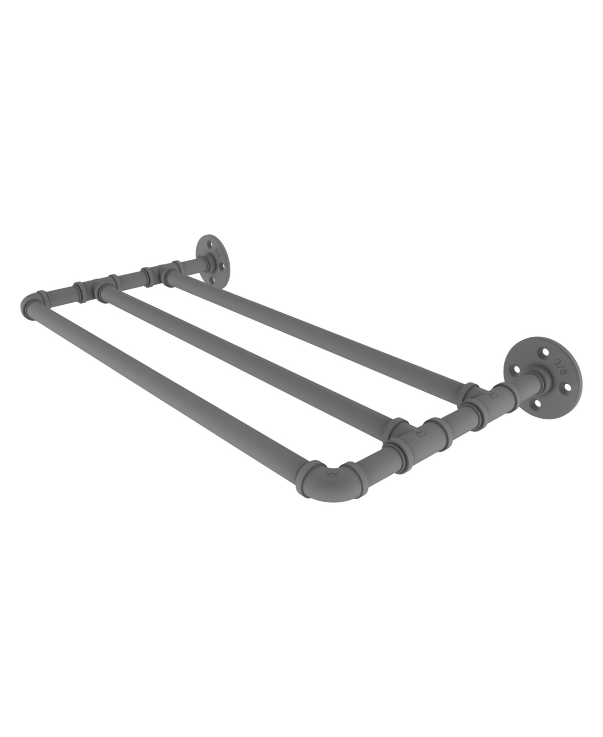 Allied Brass Pipeline Collection 18 Inch Wall Mounted Towel Shelf In Matte Gray