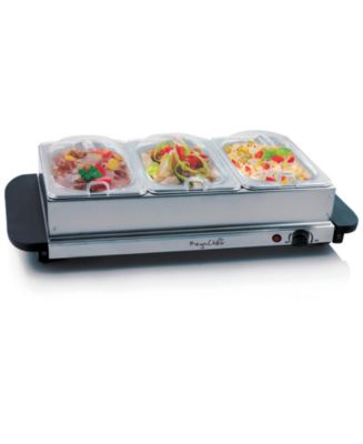 Megachef Buffet Server & Food Warmer With 3 Removable Sectional Trays ...