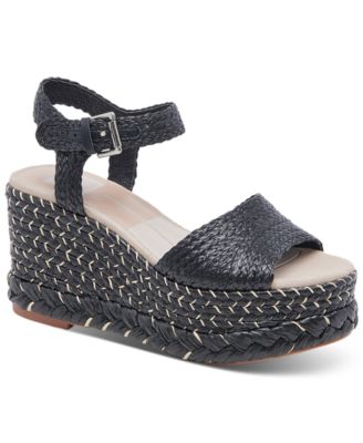 Women's Tiago Raffia Ankle-Strap Espadrille Platform Wedge Sandals