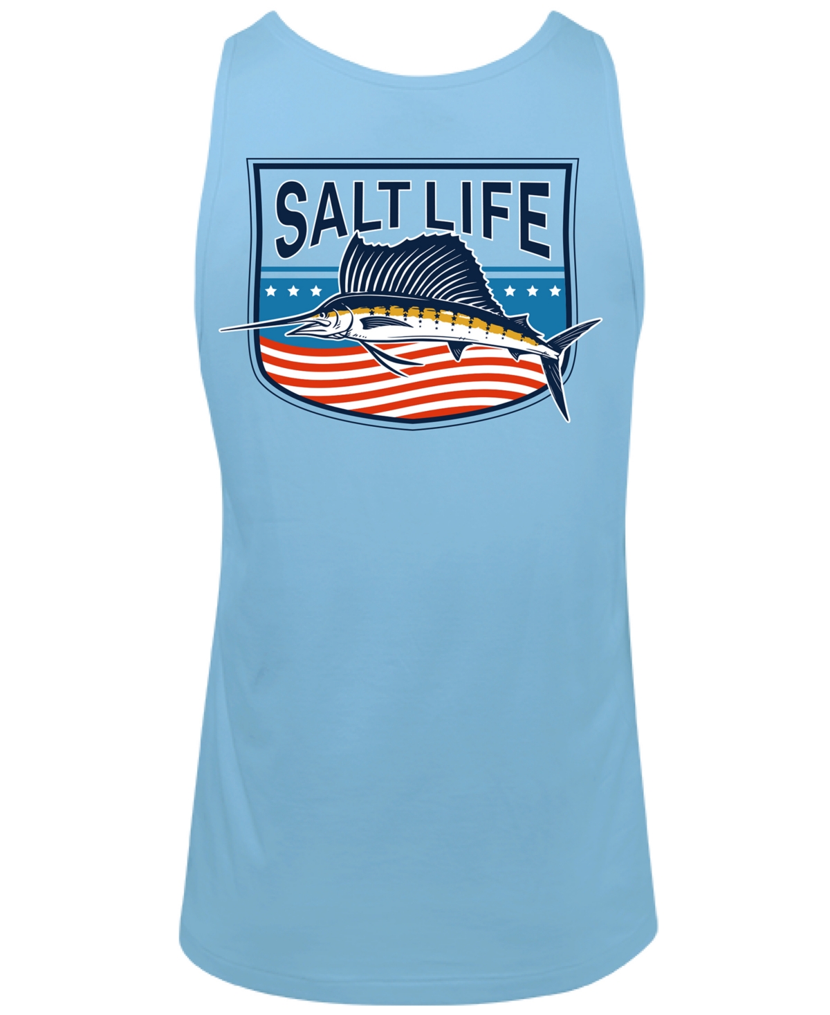 Salt Life Men's Freedom Sail Logo Tank Top In Sky Blue