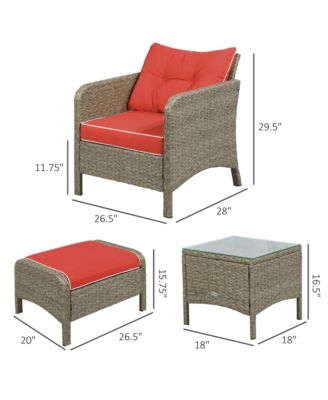 5pcs Outdoor Patio Furniture Set All Weather Wicker Conversation Set