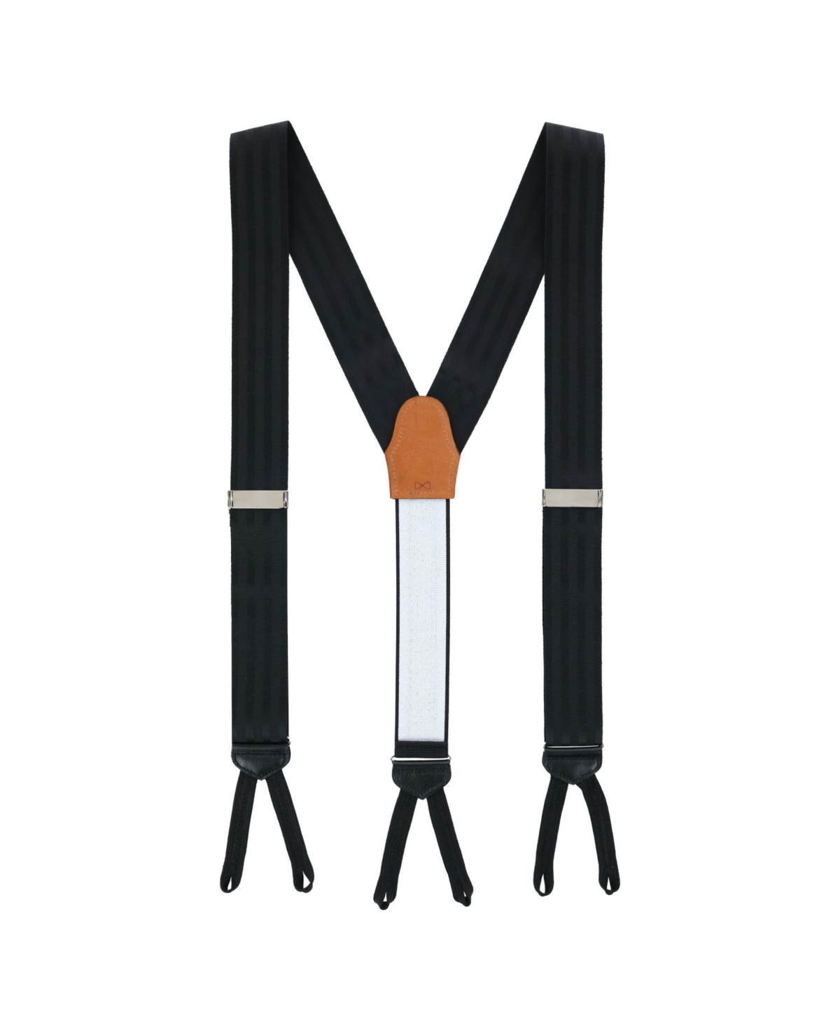 Trafalgar Astaire Grosgrain Suspenders In Black With Black Stripe
