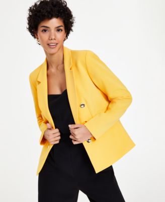 Bar III - Women's Bi-Stretch Faux Double-Breasted Jacket