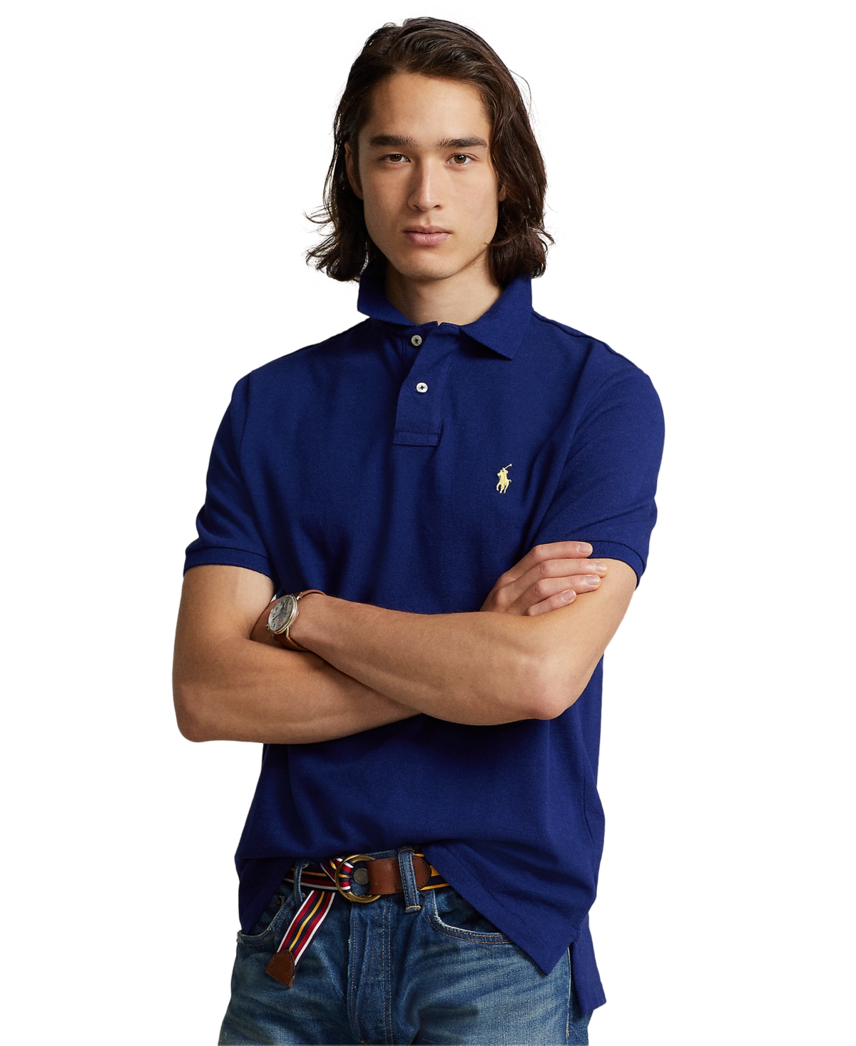 Polo Ralph Lauren Men's Classic-fit Mesh Polo In Classic Royal Heather