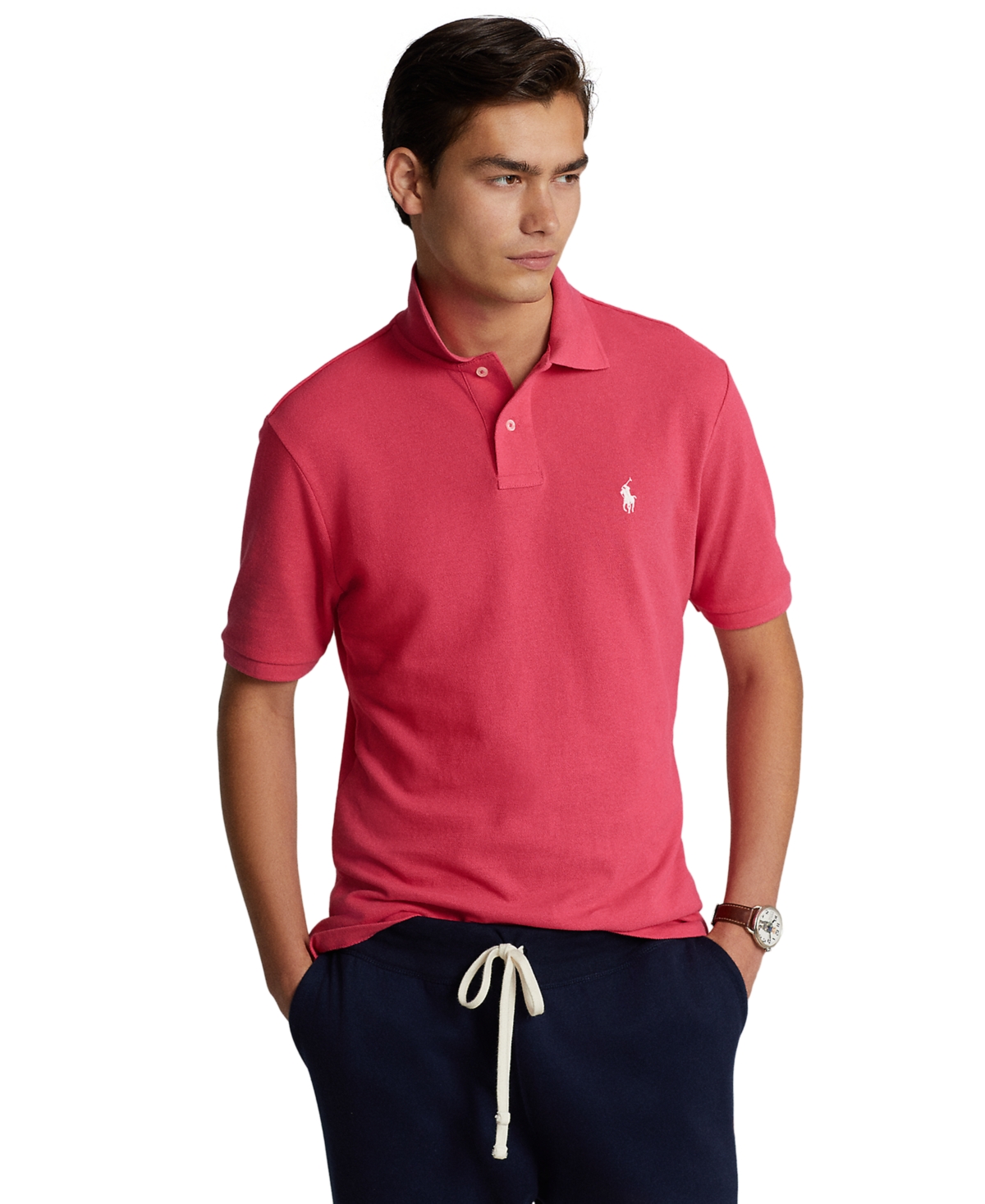 Polo Ralph Lauren Men's Classic-fit Mesh Polo In Hot Pink