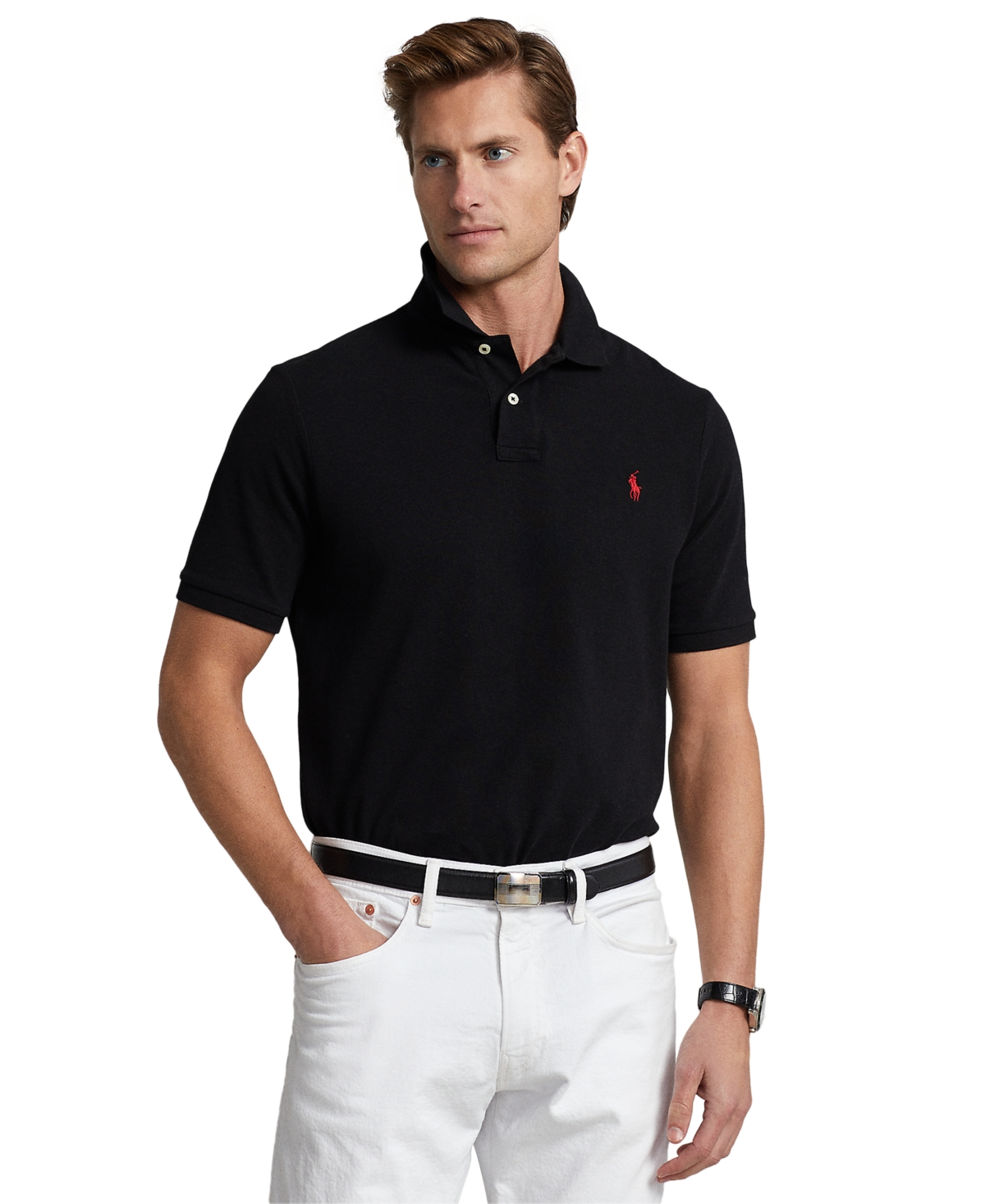 Shop Polo Ralph Lauren Men's Classic-fit Mesh Polo In Polo Black