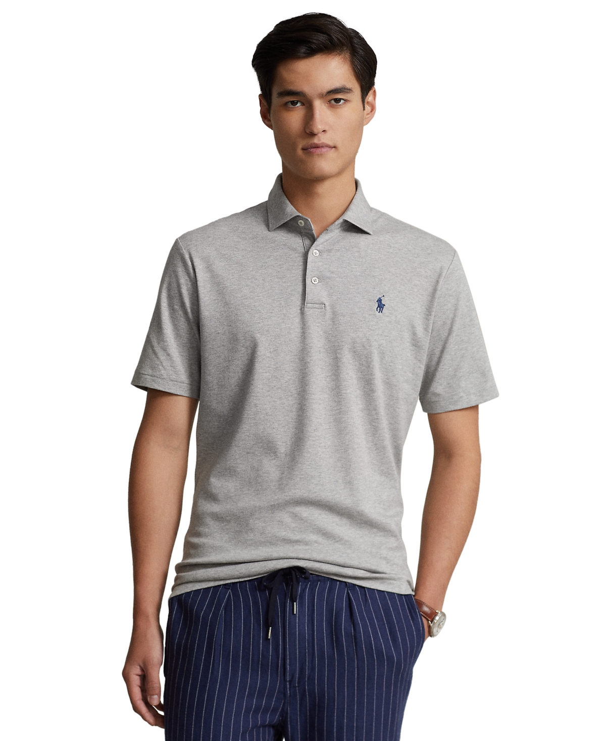Shop Polo Ralph Lauren Men's Classic Fit Soft Cotton Polo In Andover Heather