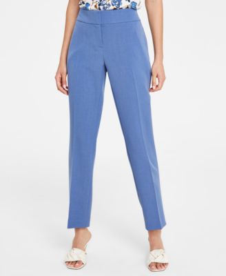 Kasper Petite Stretch Crepe Mid-Rise Straight-Leg Pants - Macy's