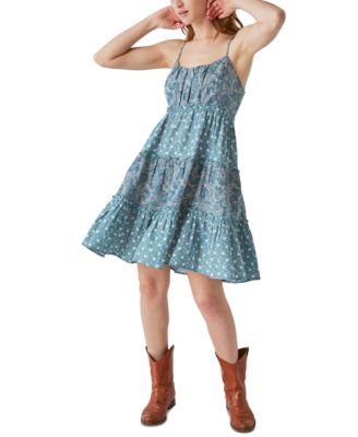 Lucky Brand - Women's Mixed-Print Tiered Mini Dress