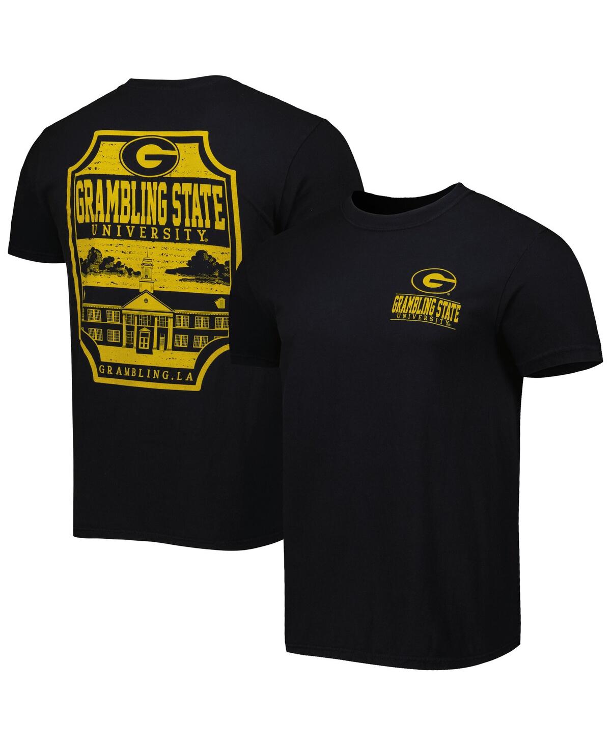 Image One Men's Black Grambling Tigers Logo Campus Icon T-shirt In Black
