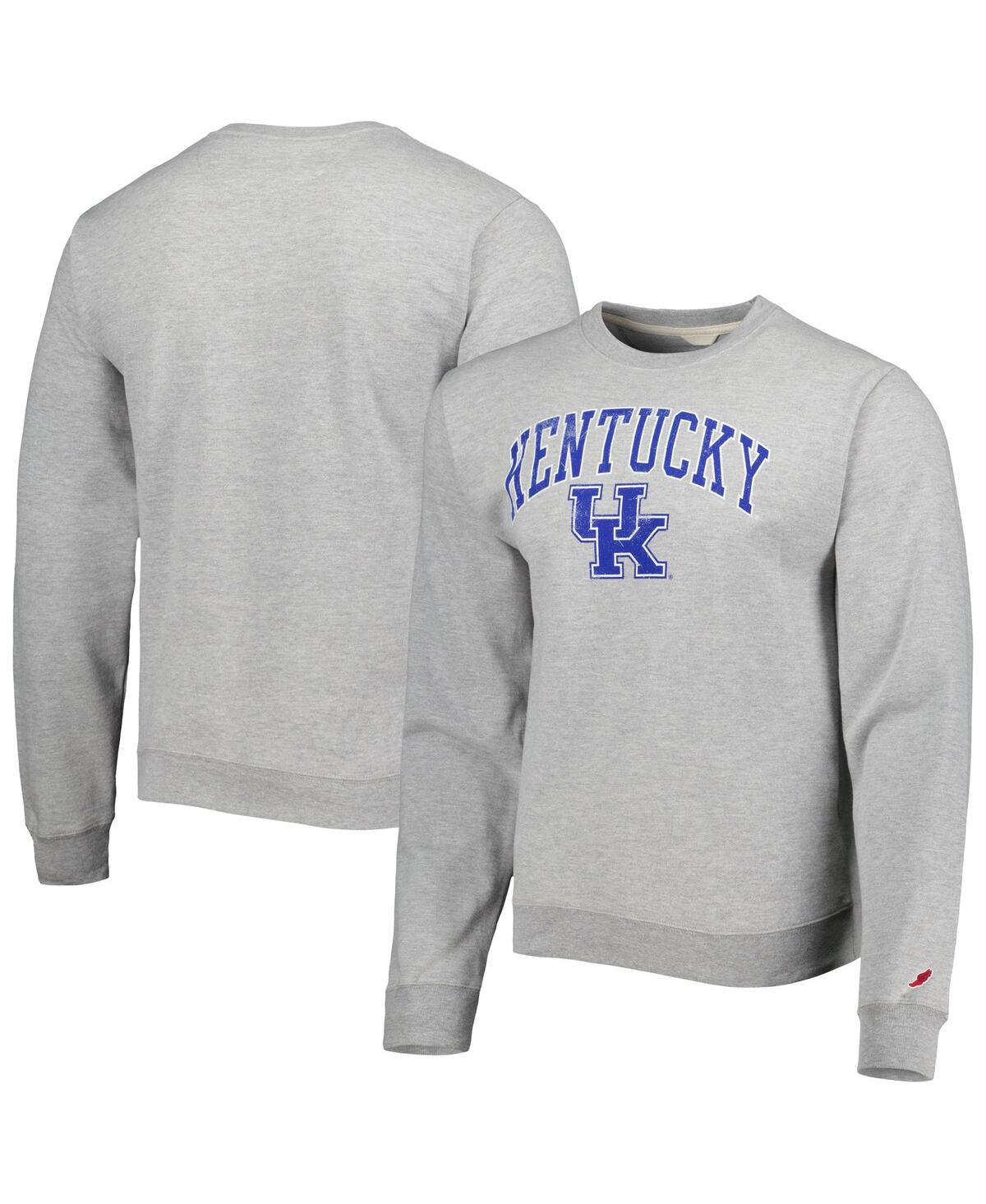 Shop League Collegiate Wear Men's  Gray Kentucky Wildcats 1965 Arch Essential Fleece Pullover Sweatshirt