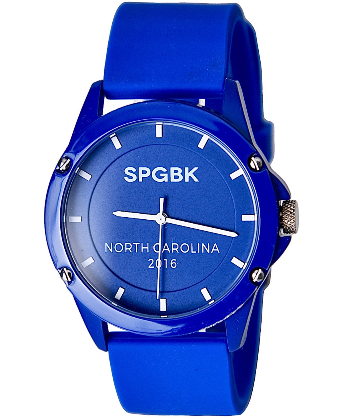 Shop Spgbk Watches Unisex Bronco Three Hand Quartz Blue Silicone Watch, 44mm In Royal Blue