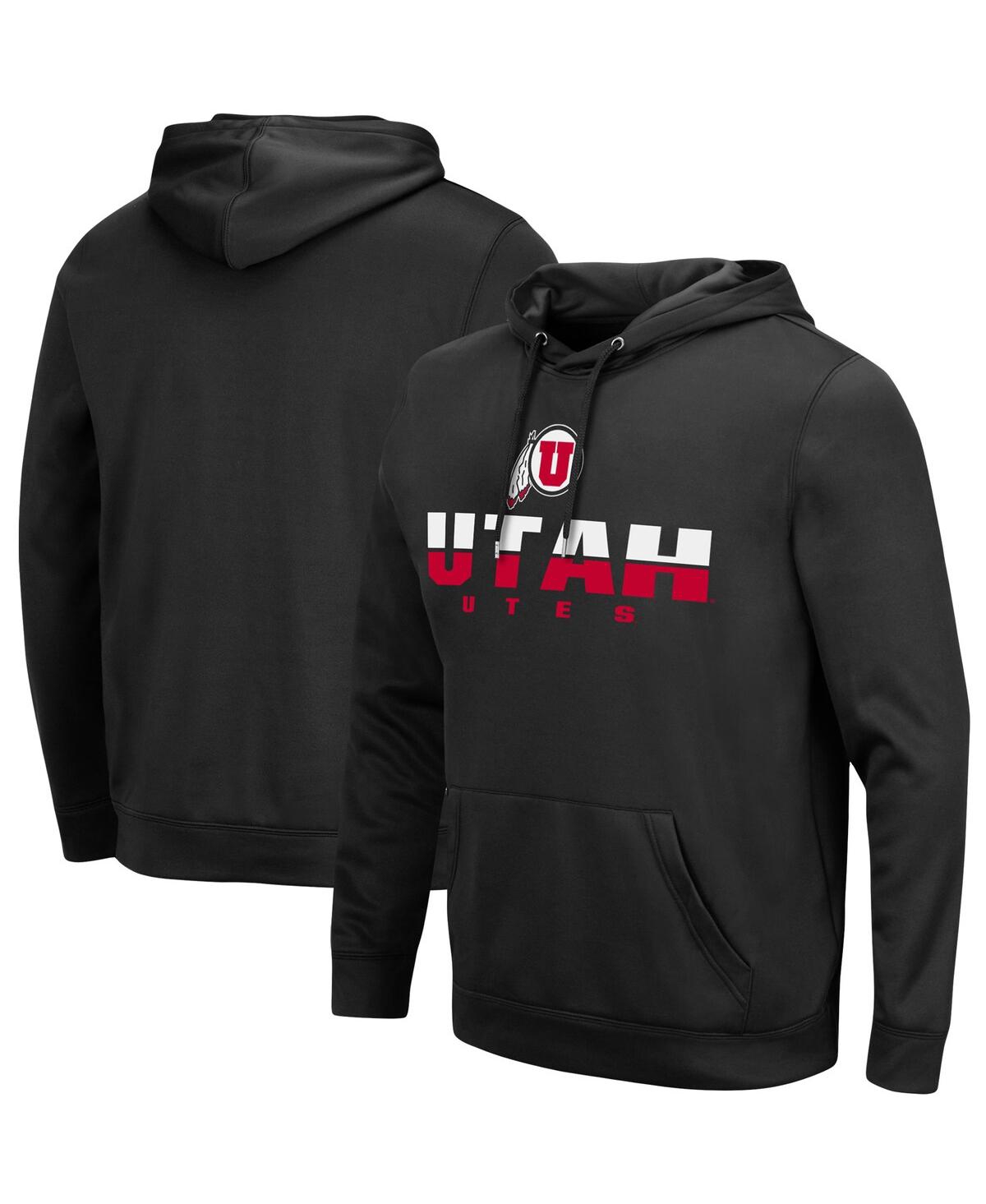 Colosseum Black Utah Utes Lantern Pullover Hoodie In Black