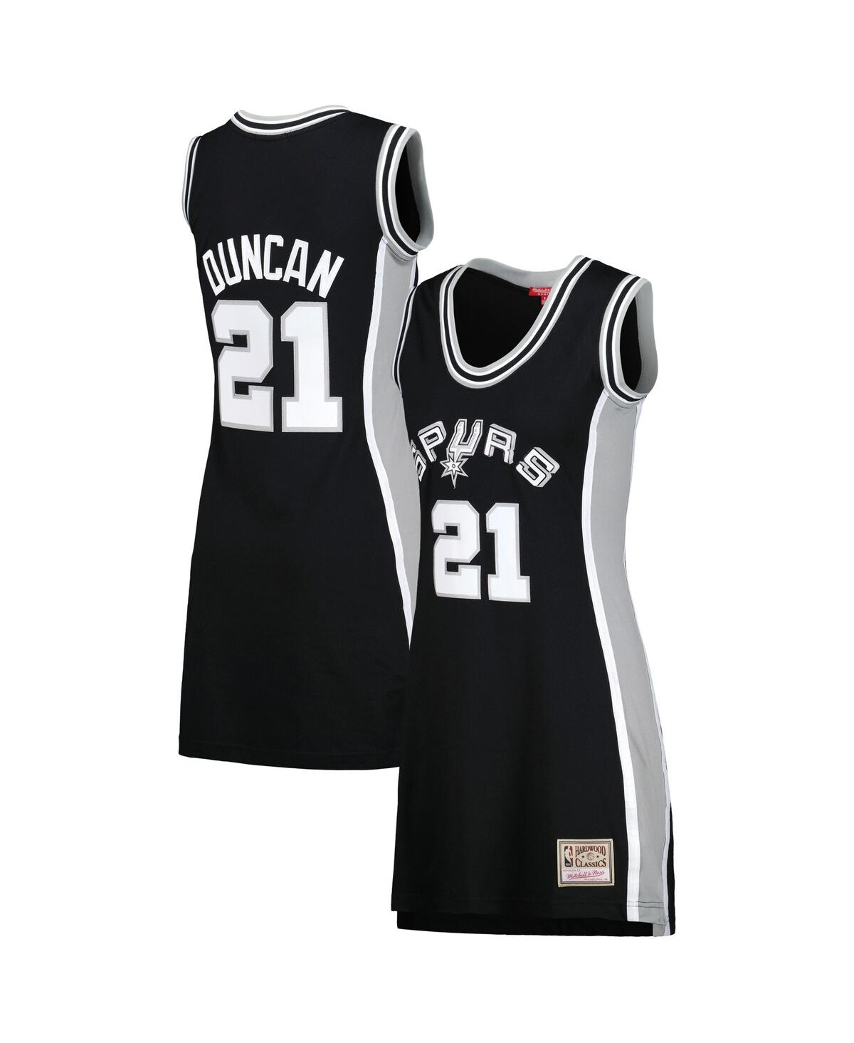 Shop Mitchell & Ness Women's  Tim Duncan Black San Antonio Spurs 1998 Hardwood Classics Name And Number Pl