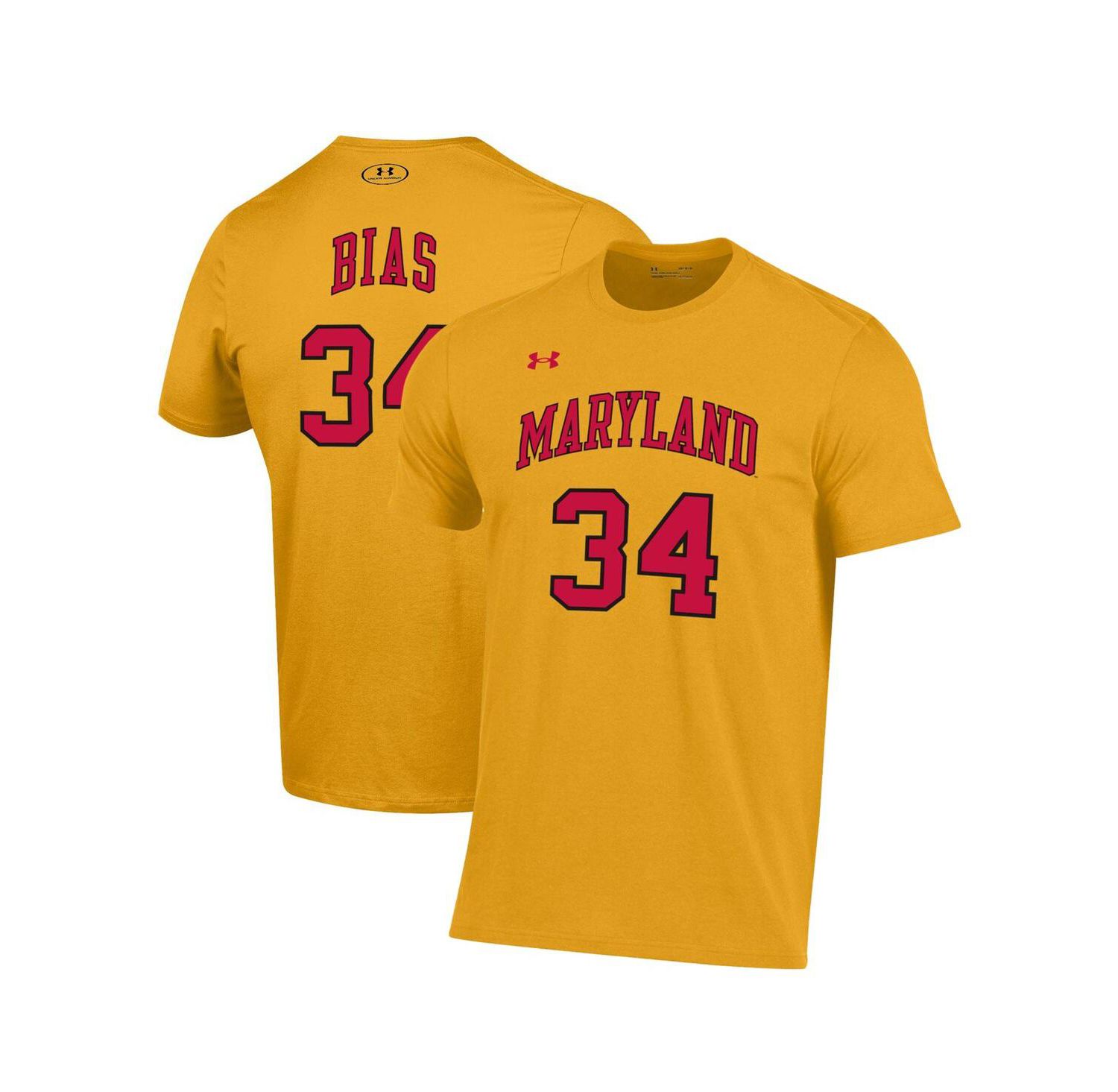 Men's Gold Maryland Terrapins Len Bias Performance T-shirt